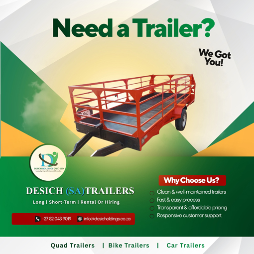 4m x 2m Luggage Trailer for hire in Johannesburg