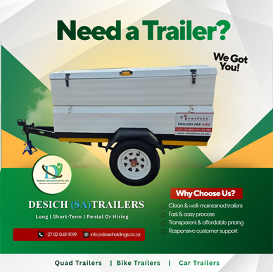 5FT Town & Country Luggage trailer for hire in Johannesburg